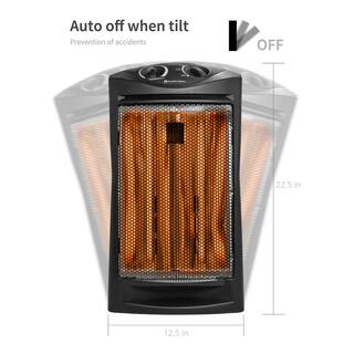 Comfort Zone 1500-Watt Electric Quartz Infrared Radiant Tower Heater CZQTV007BK