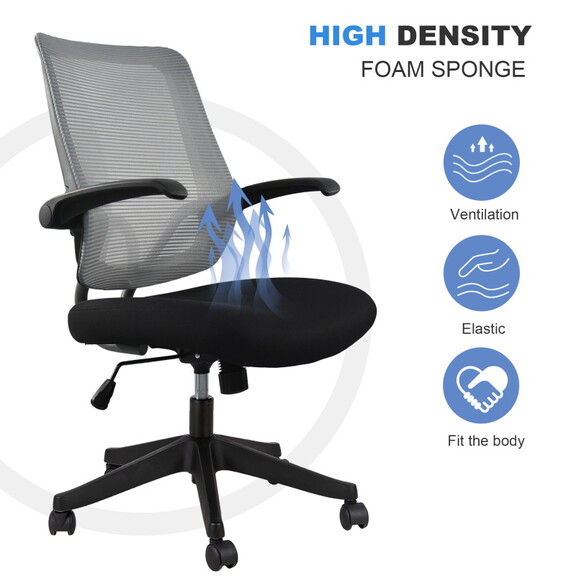 Mid task office chair with flip up arms  tilt angl...