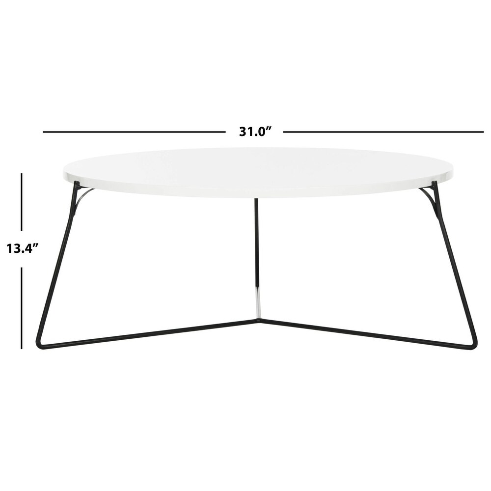 SAFAVIEH Mae Lacquer White / Black Coffee Table   31\