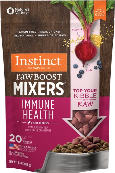 Instinct Freeze Dried Raw Boost Mixers Grain-Free Immune Health Recipe Dog Food Topper