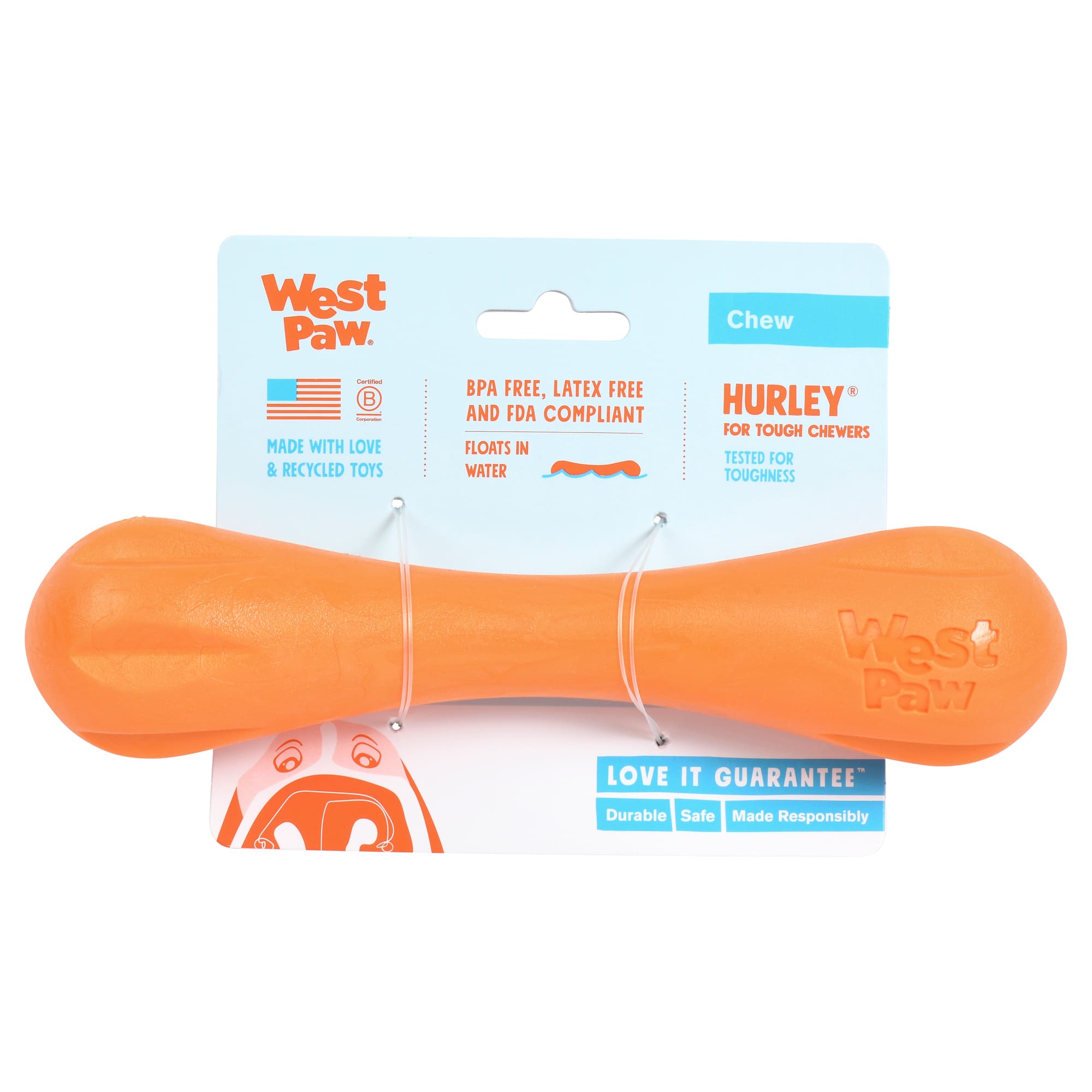 West Paw Hurley Assorted Dog Chew Toy， X-Small