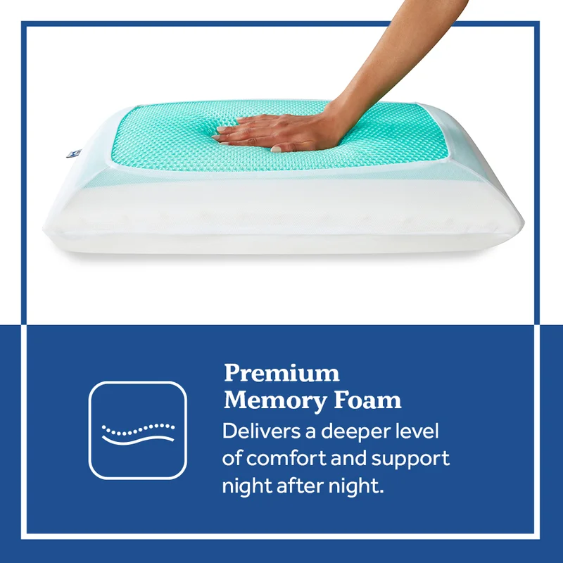 Sealy Essentials 24 in. x 16 in. Cooling Gel Memory Foam Standard Pillow F01-00597-ST0