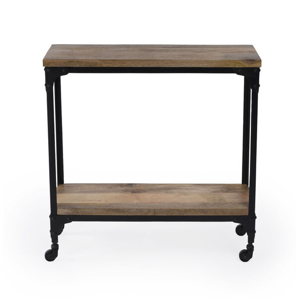 Gandolph Tan and Black Industrial Chic Console Table