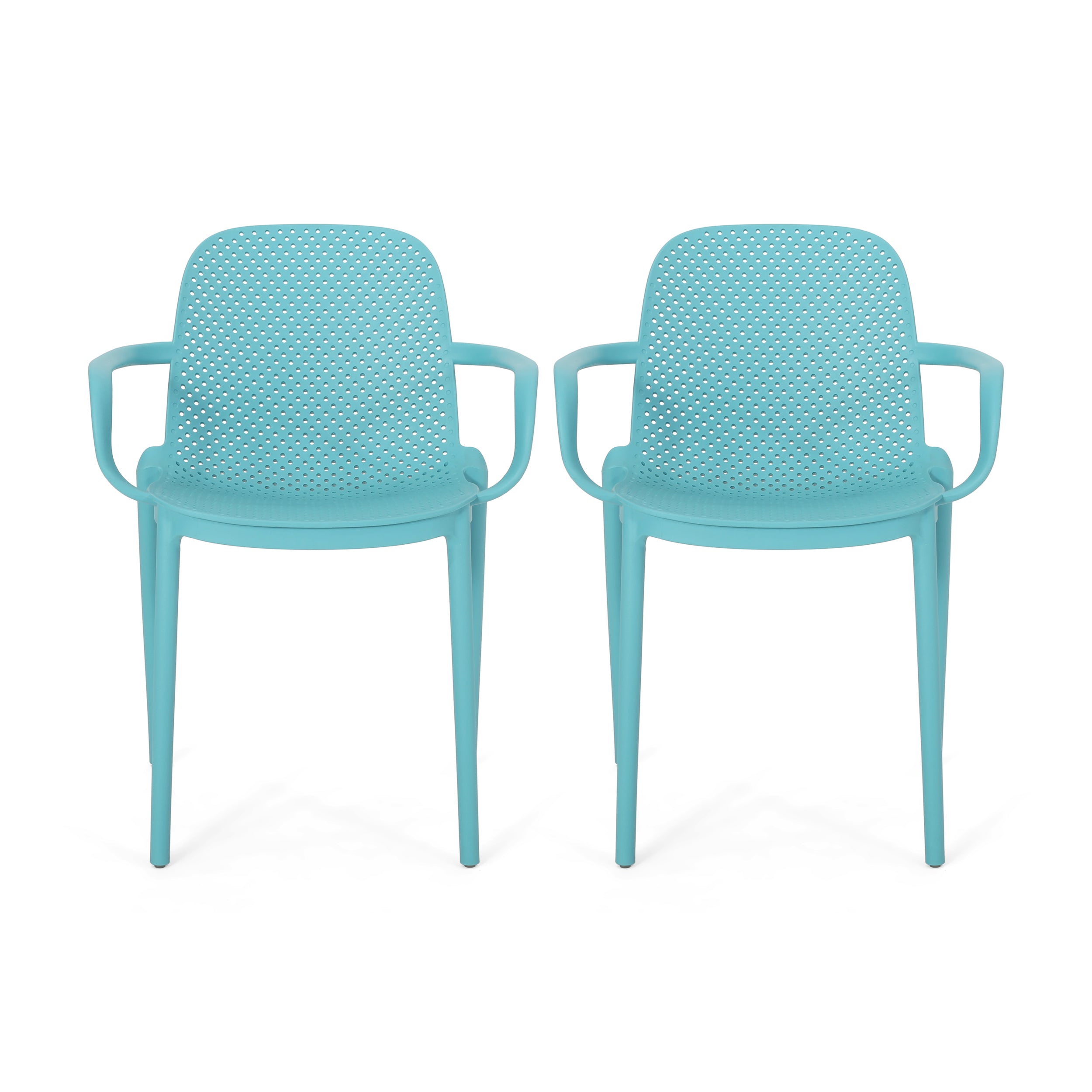 Cecelia Outdoor Modern Stacking Dining Chairs