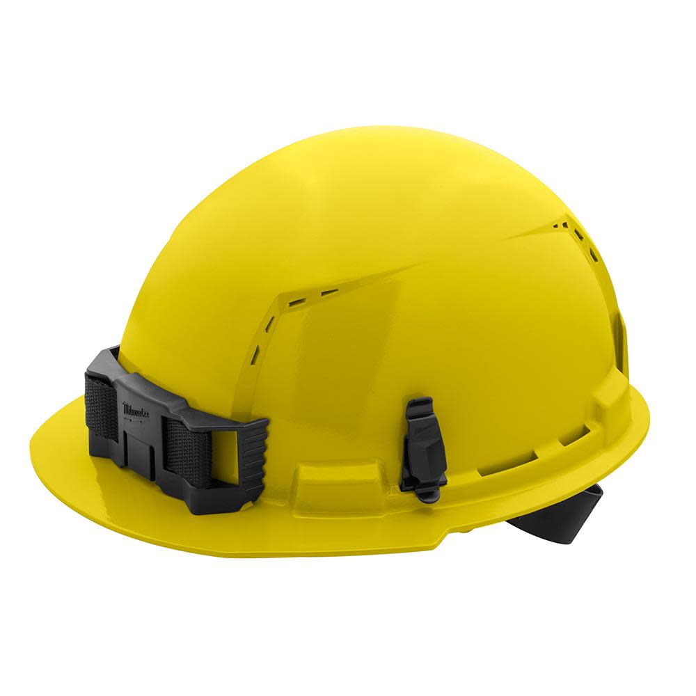 Milwaukee Yellow Front Brim Vented Hard Hat with 4pt Ratcheting Suspension Type 1 Class C