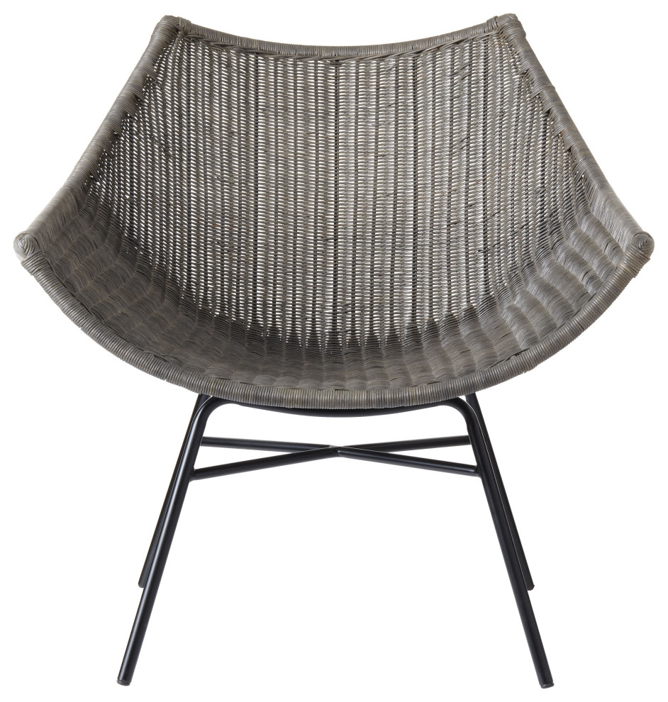 Kamala Gray Stained Rattan Lounge Chair   Tropical   Armchairs And Accent Chairs   by DESIGN IDEAS  Houzz