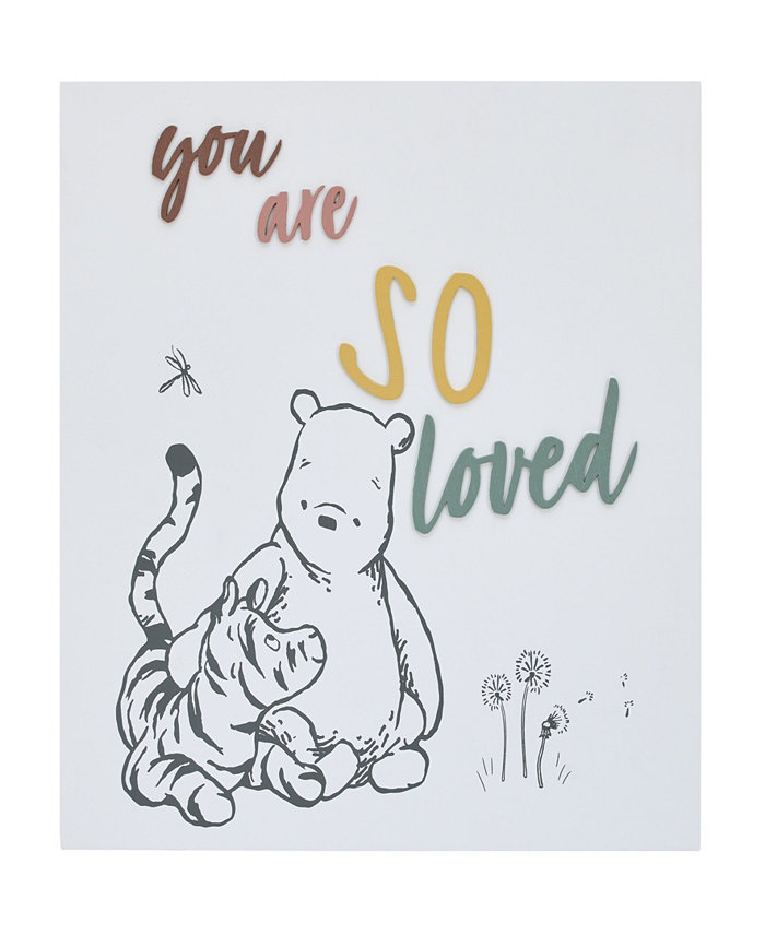 Disney Classic Winnie The Pooh and Tigger You Are So Loved Wood Wall Decor  14 x 14