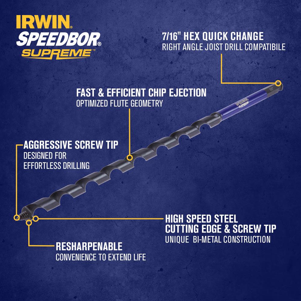 IRWIN SPEEDBOR SUPREME Auger Bit 5/8 X 18 ;