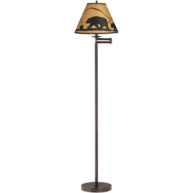 Tall Bronze Mountain Scene Empire Shade For Living Room Reading Bedroom Office