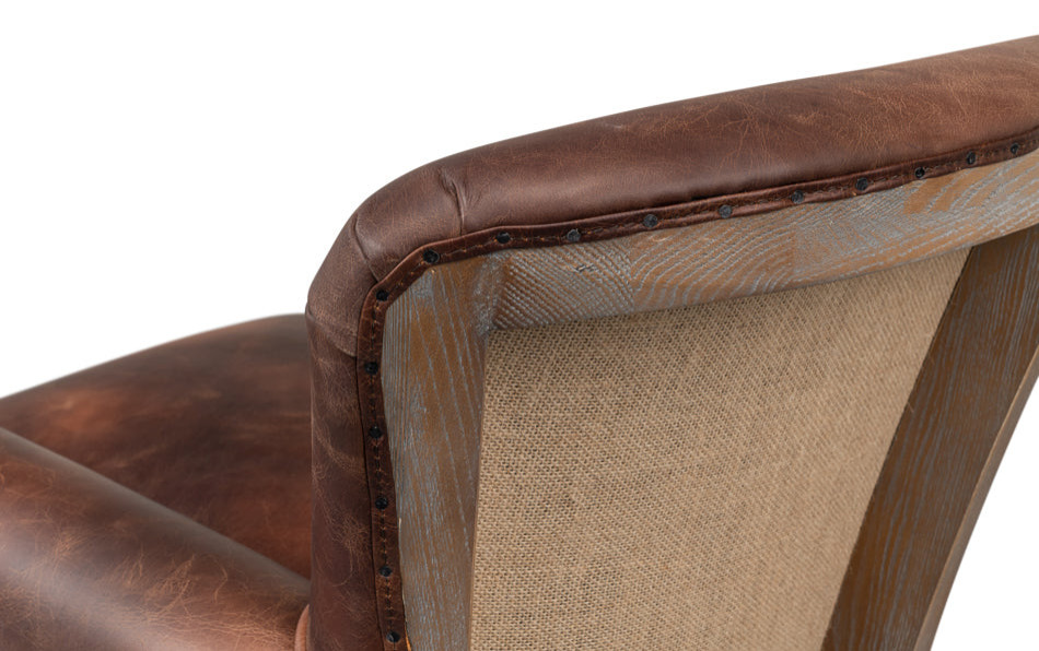 Benjamin Club Chair Brown Leather   Traditional   Armchairs And Accent Chairs   by Sideboards and Things  Houzz