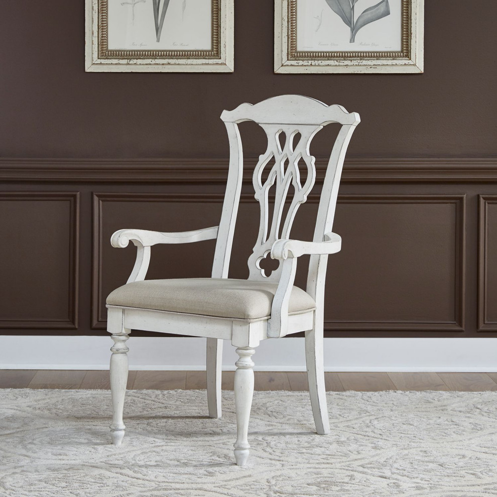 Chateau Splat Back Dining Chair in White Finish   French Country   Dining Chairs   by Crafters and Weavers  Houzz