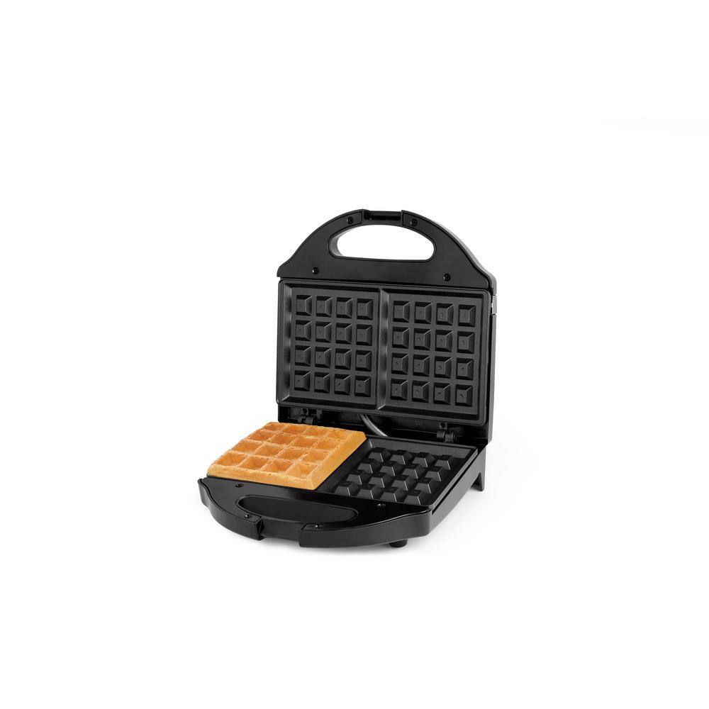 Salton Aluminum 2-Plate Belgian Waffle Maker in Black WM1075BK