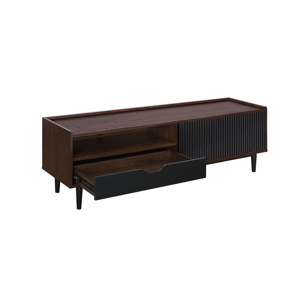 Manhattan Comfort Duane 59.25 In. Modern Ribbed Media Cabinet Console