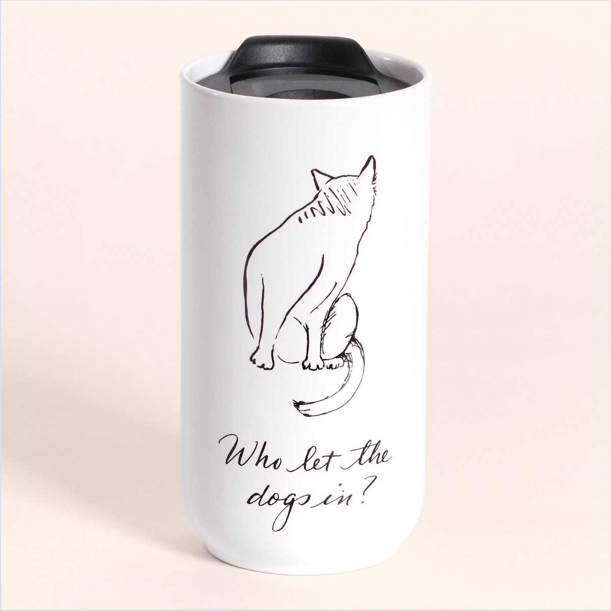 Punch Studio Who Let The Dogs In? Travel Mug， 11-oz