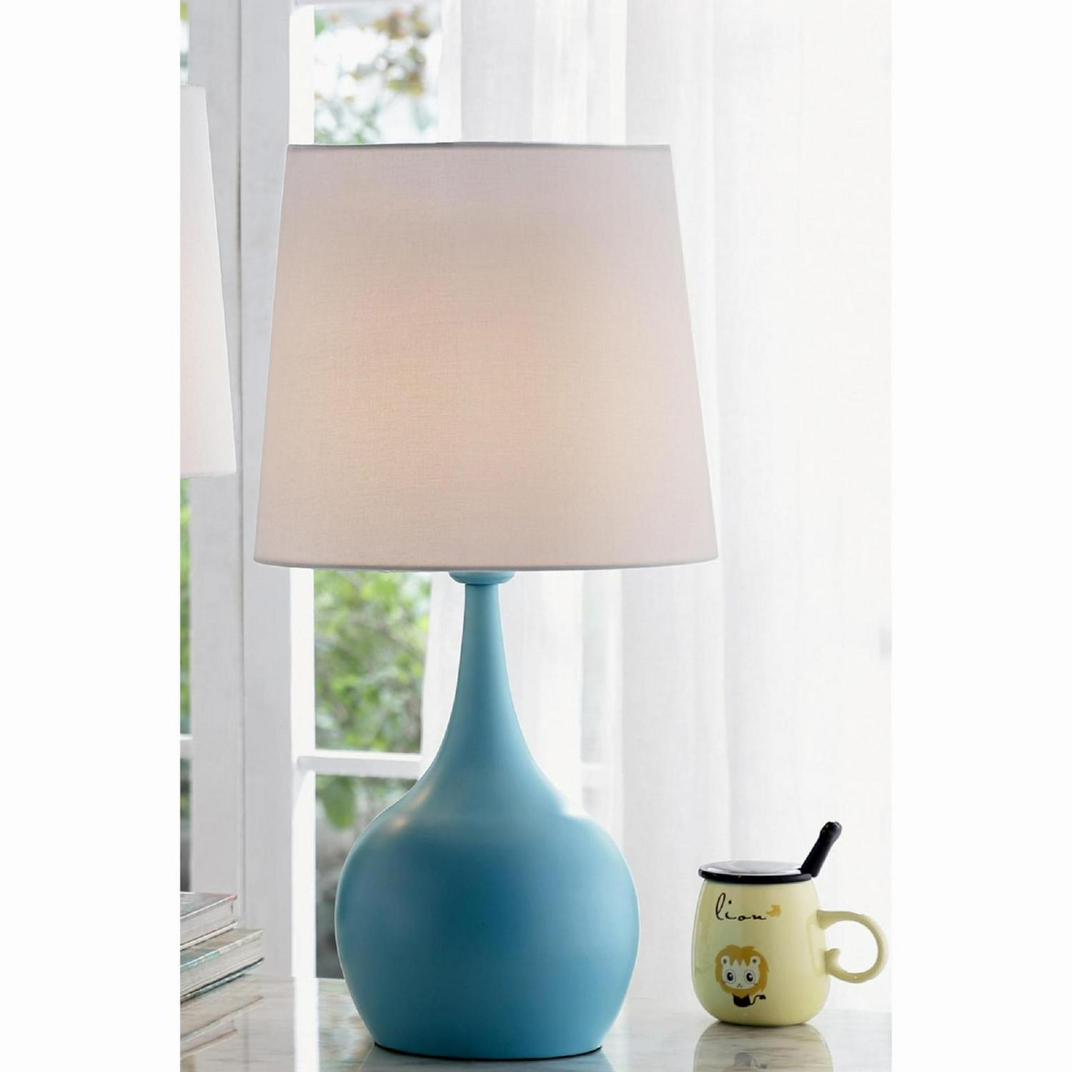 23.5 NIYOR POWDER WHITE MID-CENTURY MODERN TOUCH ON METAL TABLE LAMP