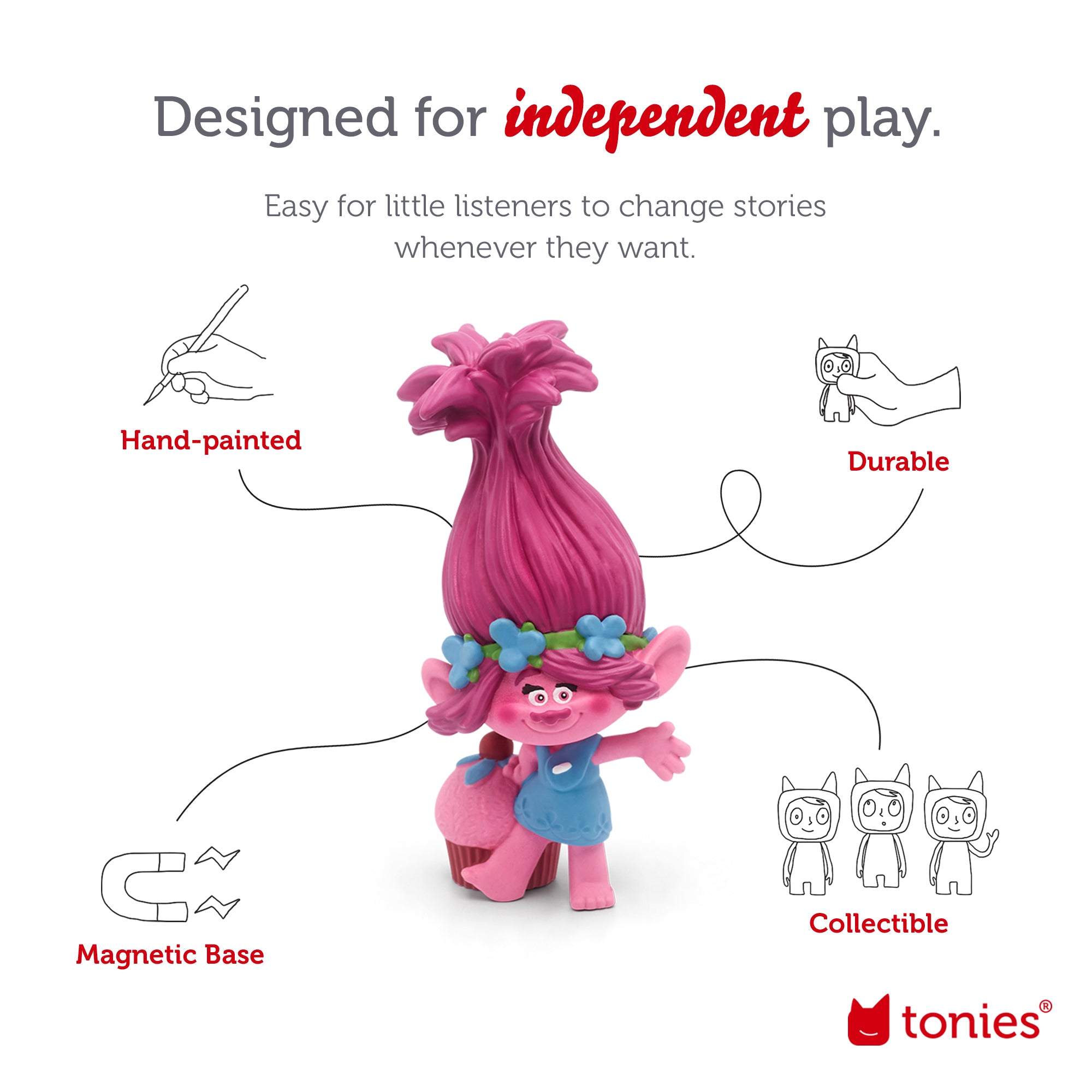 Tonies Poppy Audio Play Figurine from Dreamwork's Trolls