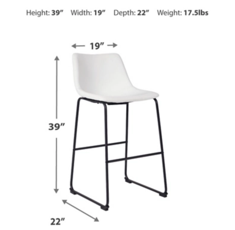 CENTIAR PUB HEIGHT BAR STOOL WHITE