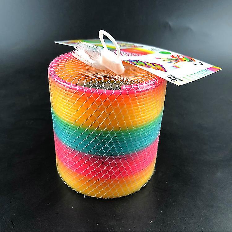 Colorful Rainbow Circle Folding Plastic Magic Spring Coil Children Toys