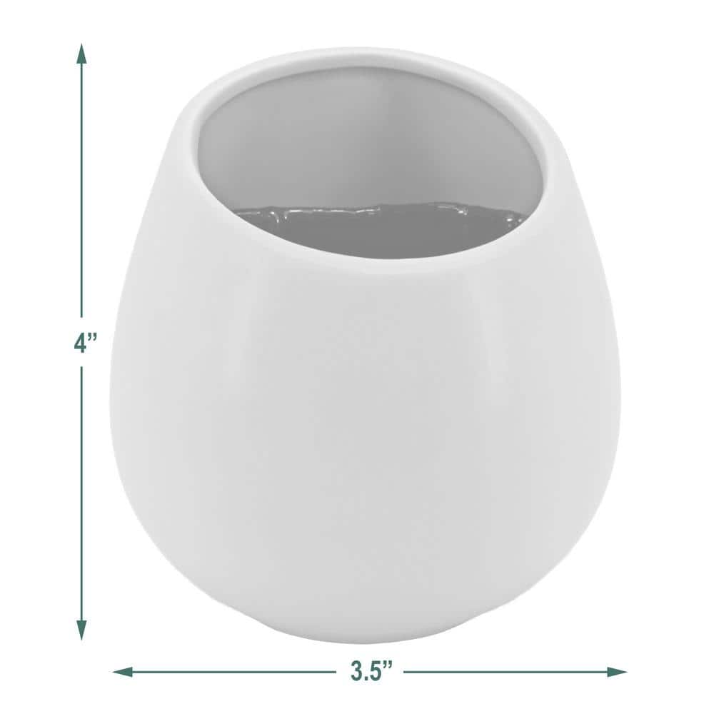 Arcadia Garden Products Round 3-1/2 in. x 4 in. Gloss White Ceramic Wall Planter (3-Piece) WP25