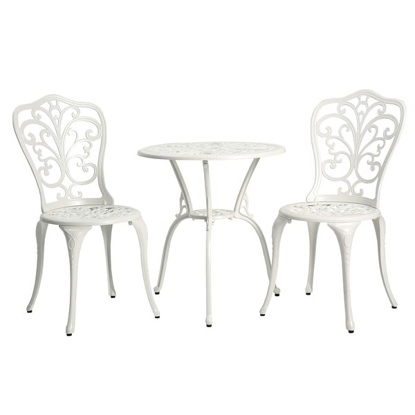 Outdoor Patio Cast Aluminum 3 Piece Bistro Set