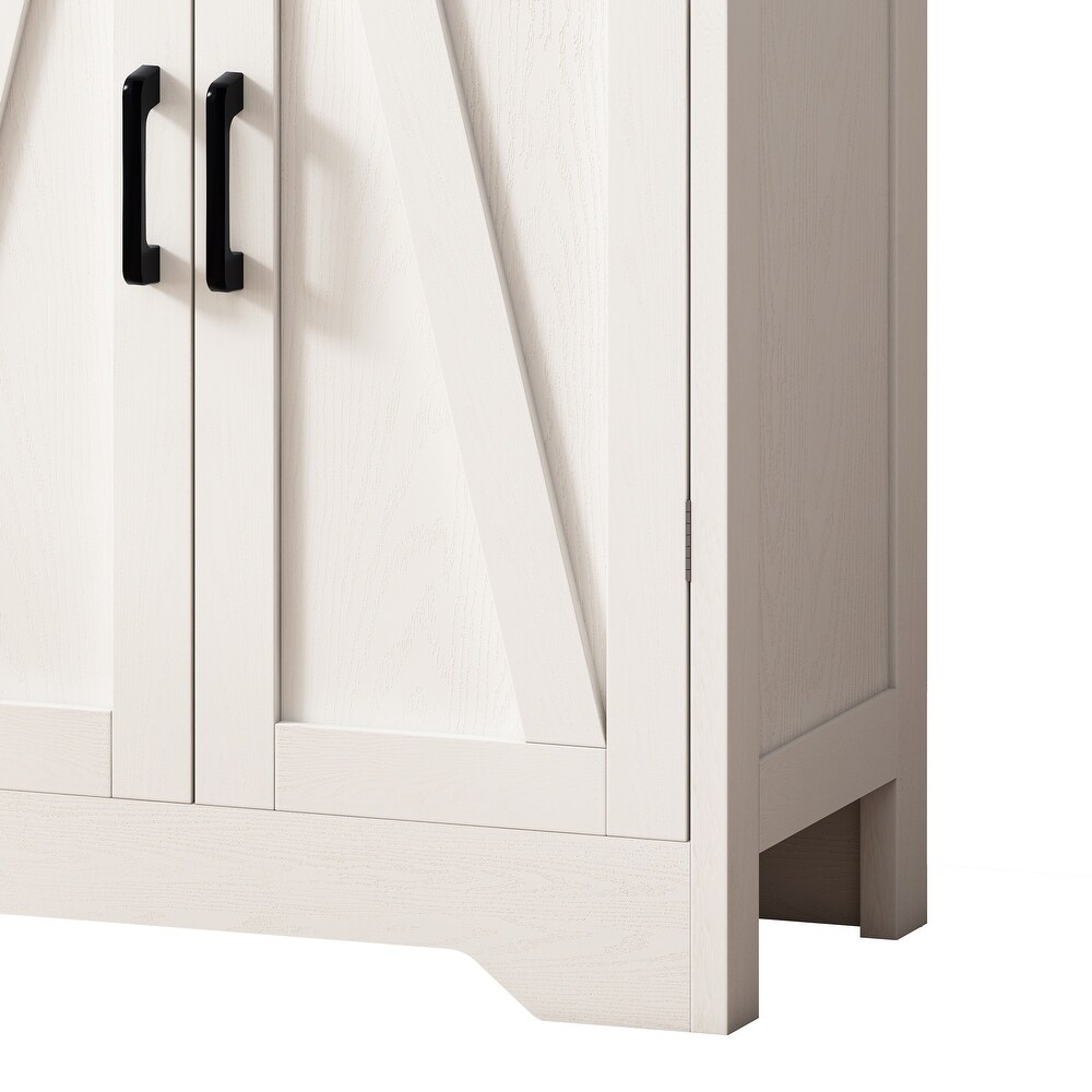 Particleboard Four Door Storage Cabinet with LED Light