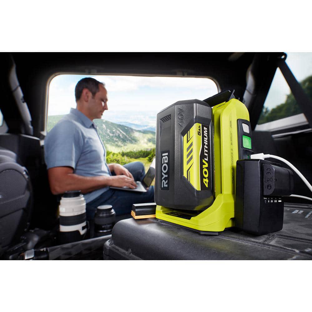 RYOBI 40V 300Watt Power Inverter with 50 Ah Battery