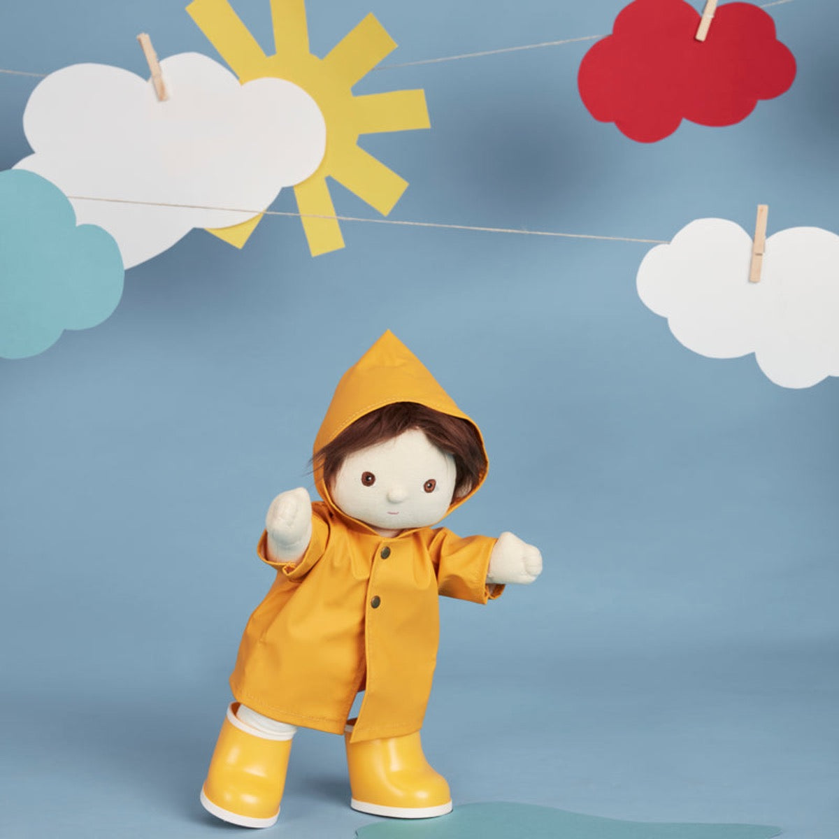 Dinkum Doll Rainy Play Outfit - Yellow by Olli Ella