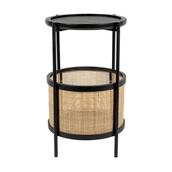 DF MakotoRattan Accented Side Table