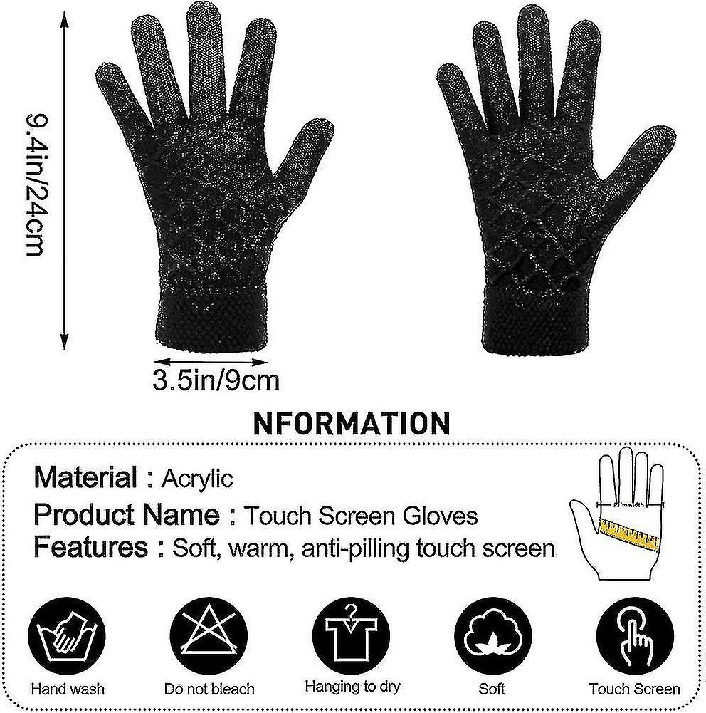 Winter Knit Warm Gloves - Touch Screen Gloves Thermal Gloves With Soft Lining