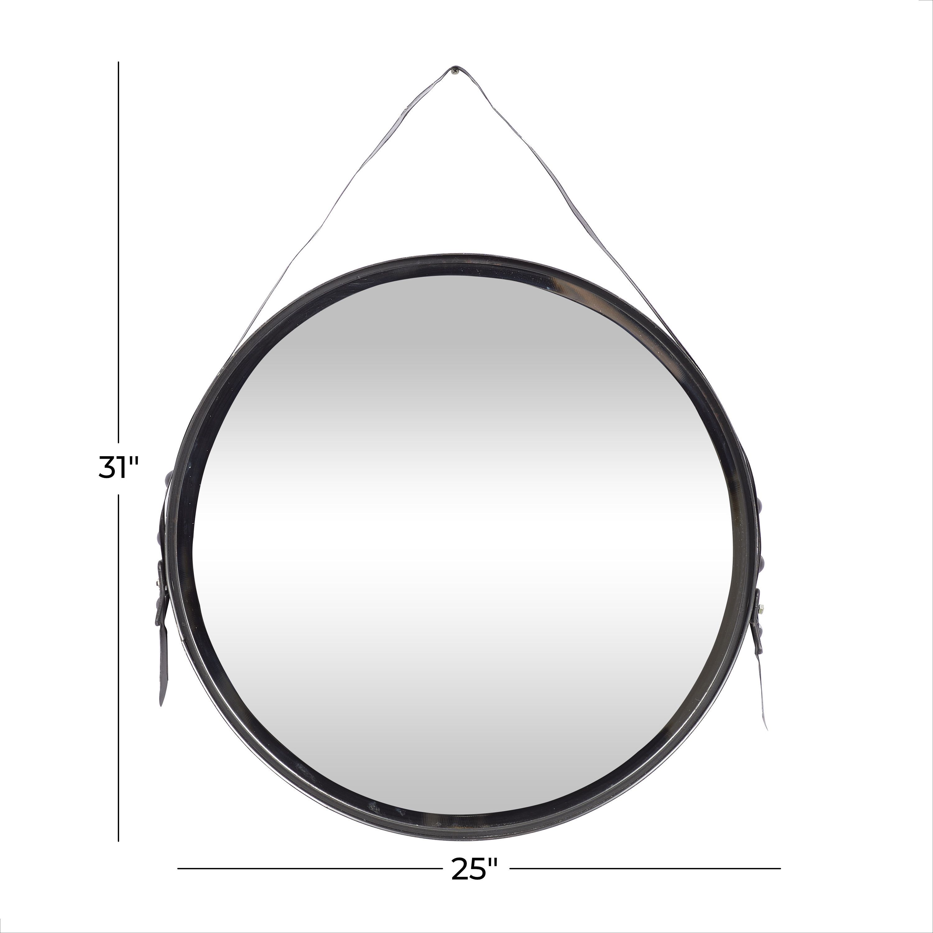 Black Industrial Metal Wall Mirror 31 x 25