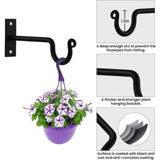 Cubilan Plant Hangers Outdoor 7.3 in. Metal Hanging Plant Hooks (2-Pack) B0BZ4S19BQ