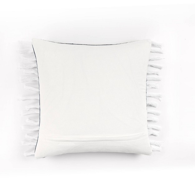 Oversize Linear Family friendly Cotton Pillow Cover With Tassel Lush D cor