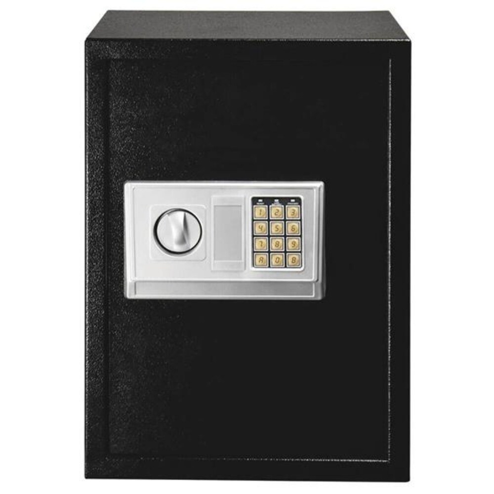 E50EA Home Business Security Keypad Lock Electronic Digital Steel Safe Black Box   Silver Grey