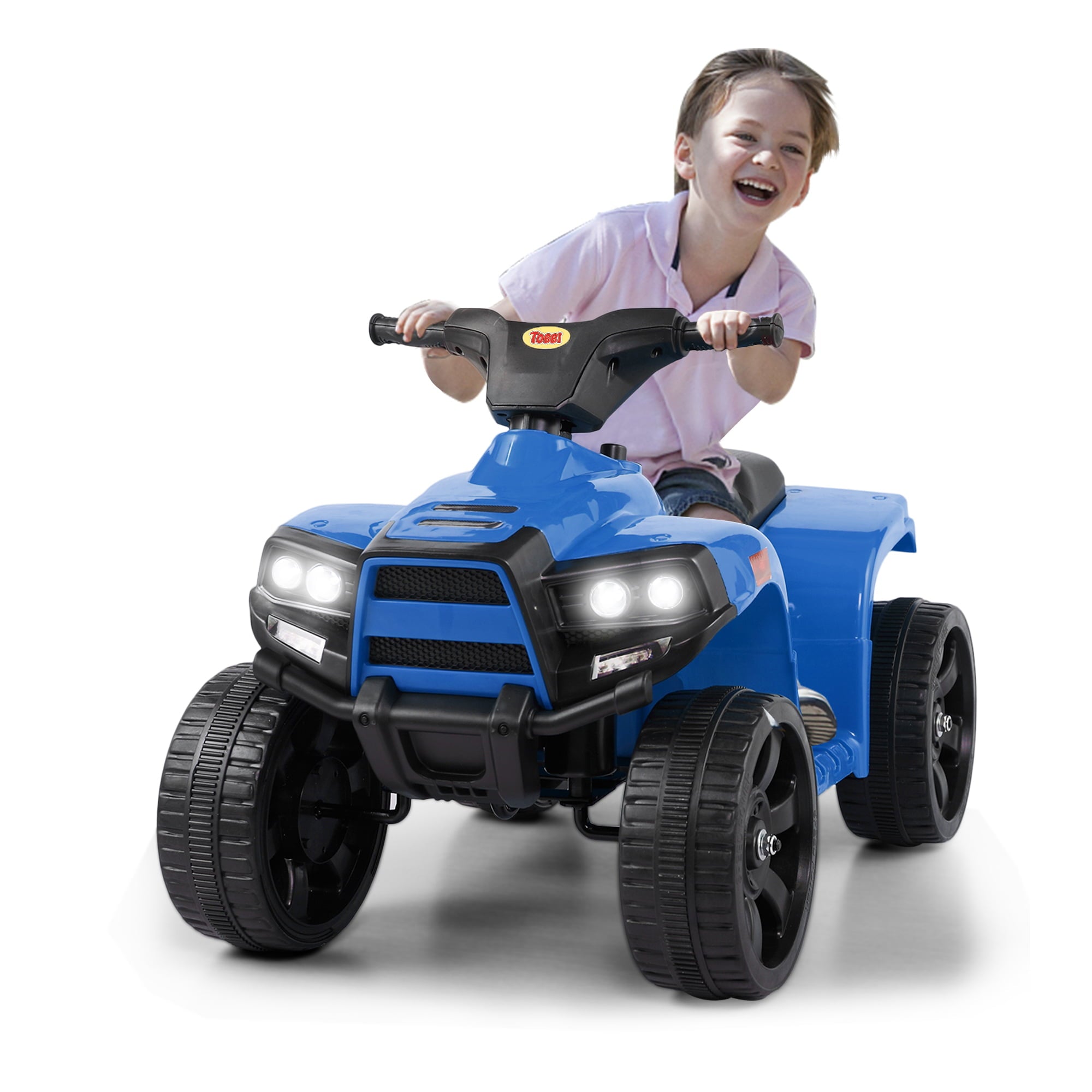 TOBBI 6V Electric Kids Ride on ATV Quad Car 4 Wheeler Ride on Toy W/ LED Headlight, Horn, Speed Indicator, Blue