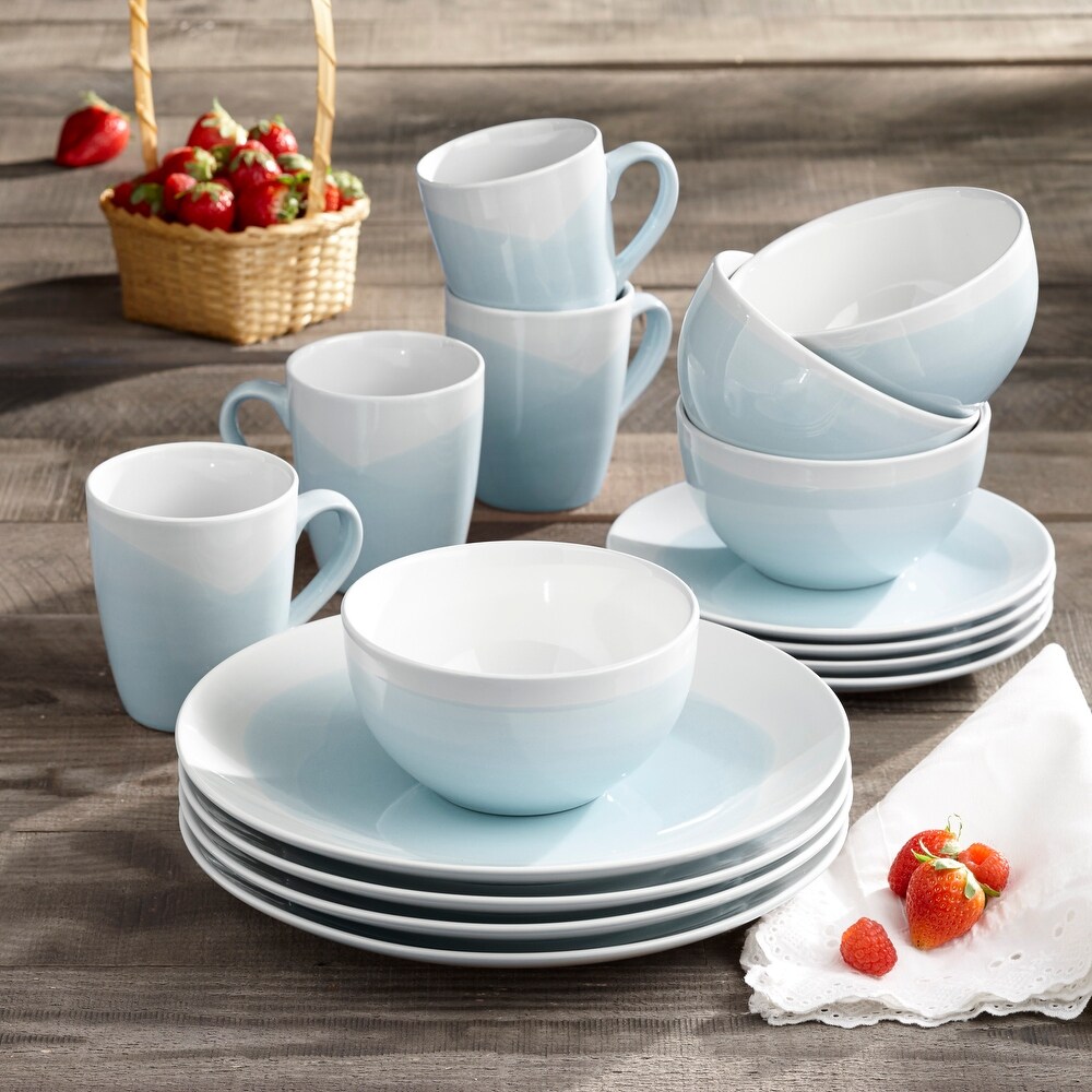 American Atelier Oasis Mint Stoneware Dinnerware   Set of 16