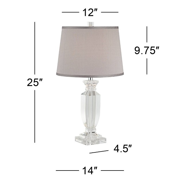 High Crystal Body Gray Tapered Drum Shade For Living Room Bedroom Bedside Nightstand Family