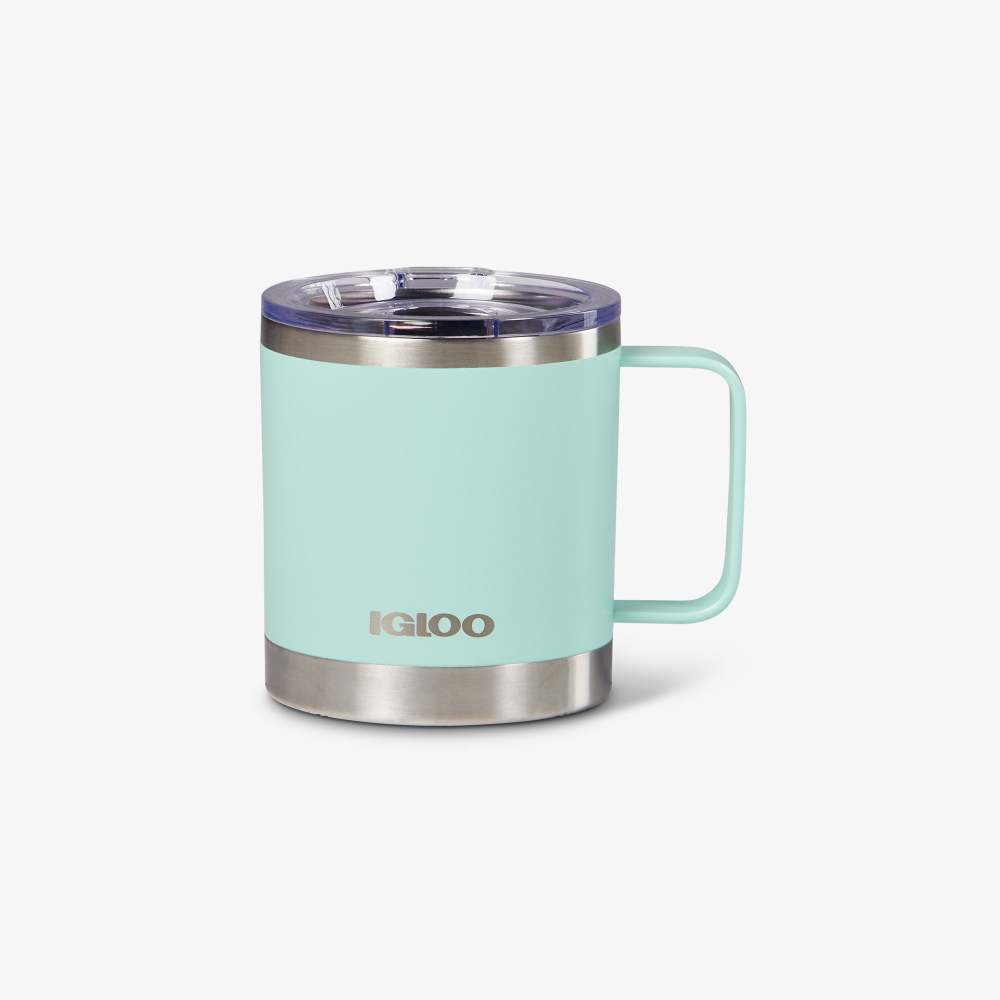 Igloo Mug Reusable Hot/Cold Stainless Steel Seafoam 13.5oz ;