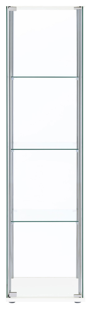 Bellatrix Rectangular 4 shelf Curio Cabinet White and Clear   Modern   Bookcases   by Modon  Houzz