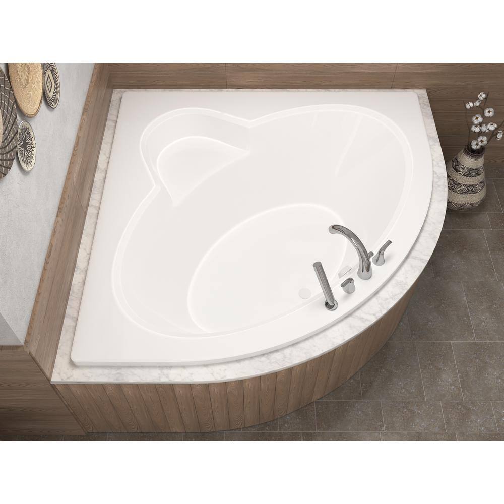 Universal Tubs Jasper 5 ft. Acrylic Center Drain Corner Drop-in Non-Whirlpool Bathtub in White HD6060AS