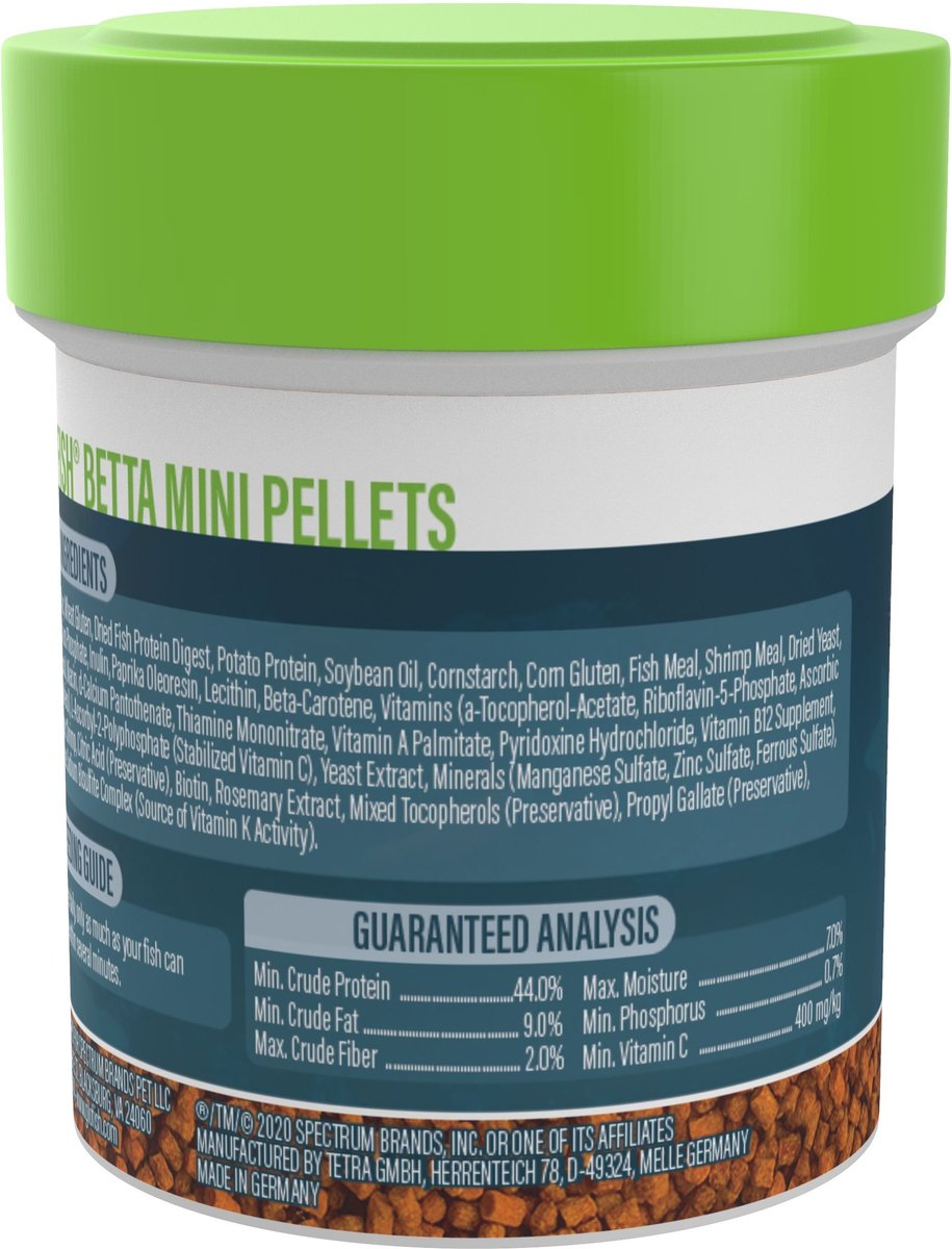 GloFish Betta Mini Pellets Fish Food， 1.02-oz can