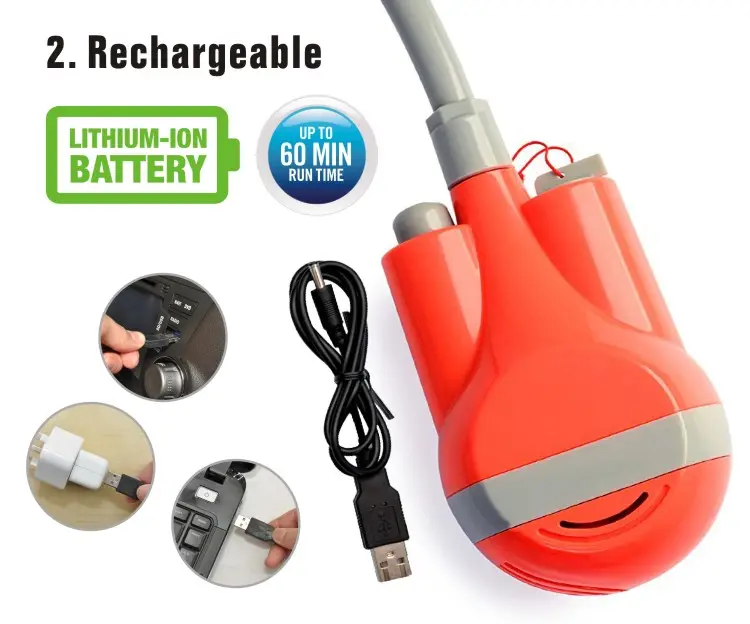 Rechargeable Muslim Battery Powered Shower for Camping Hiking