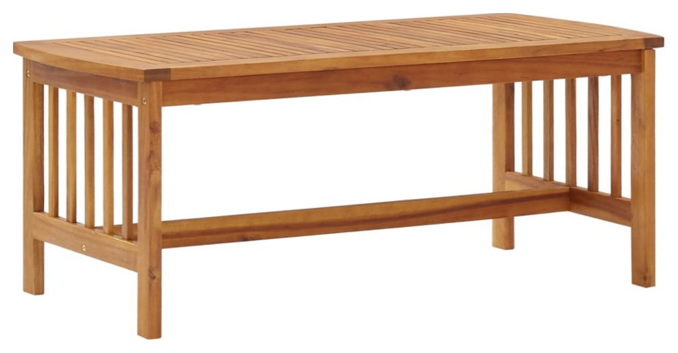 vidaXL Coffee Table End Table Wooden Side Table Solid Wood Acacia 40.2 Inch   Craftsman   Coffee Tables   by vidaXL LLC  Houzz