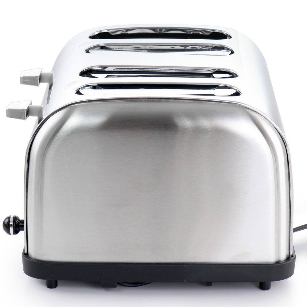 MegaChef 4-Slice Wide Slot Toaster With Variable Browning in Silver 985118159M