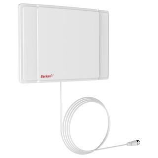 Barkan a Better Point of View Barkan HDTV Passive Tabletop Wall Mounted Flat Indoor Antenna Full HD 360 Reception Easy Assembly White AF40P.W