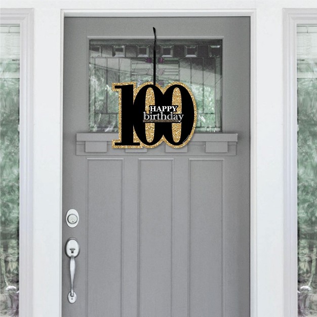 Big Dot Of Happiness Adult 100th Birthday Gold Hanging Porch Birthday Party Outdoor Decorations Front Door Decor 1 Piece Sign