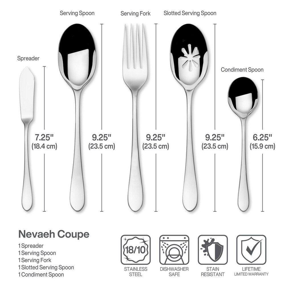 Fitz and Floyd 18.10 Nevaeh Coupe 45 Piece Flatware Set