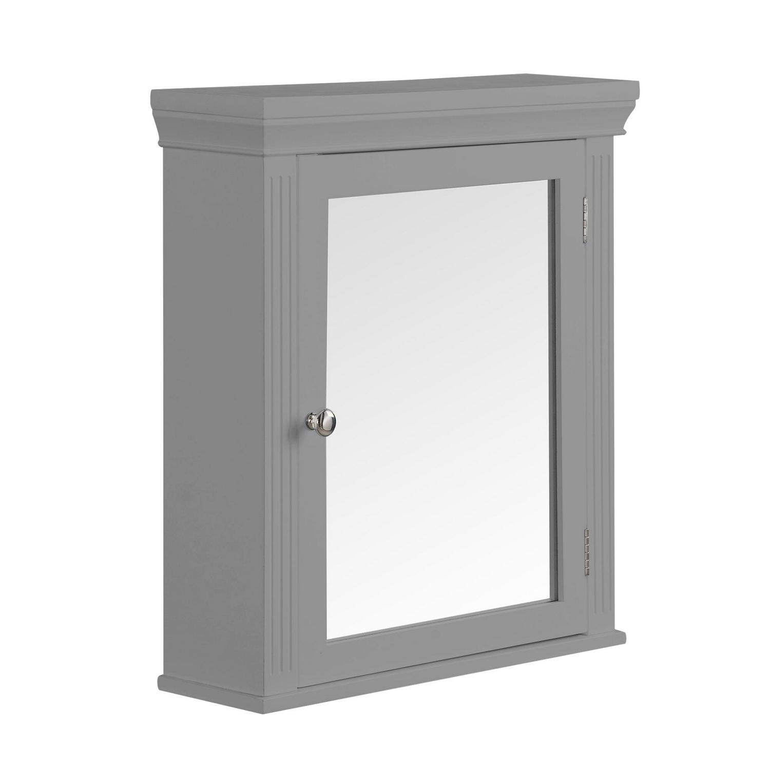 Teamson Home Stratford Contemporary WallMount Removable Wooden Medicine Cabinet with Mirrored Door Gray  Crowdfused