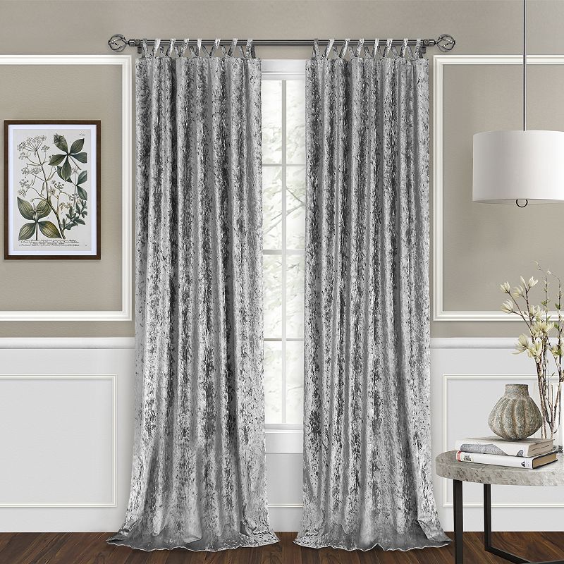 Kate Aurora Park Avenue 2 Piece Criss-Cross Tab Top Velvet Window Curtain Panels