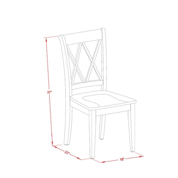 CLC-BMK-W Clarksville Double X-back Chairs in Buttermilk and Cherry Finish (Set of 2)