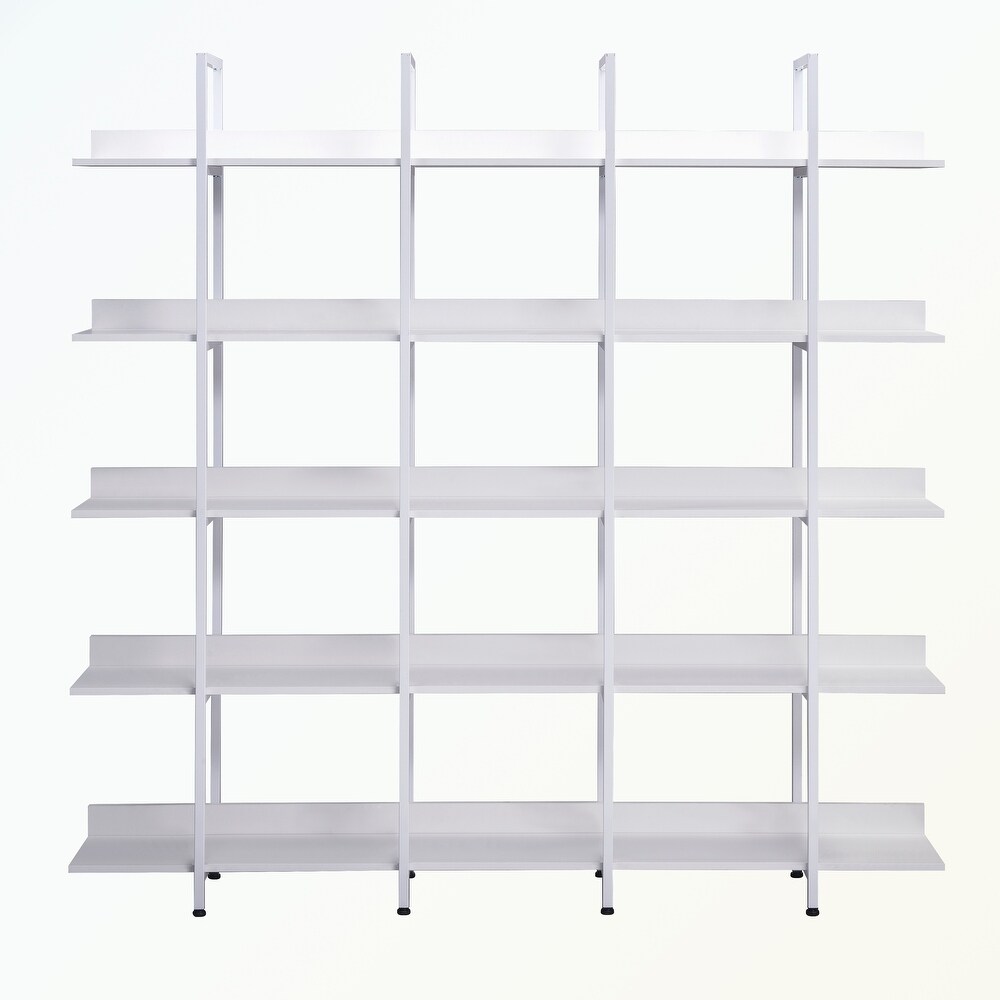 5 Tier Bookcase with Metal Frame  MDF Board